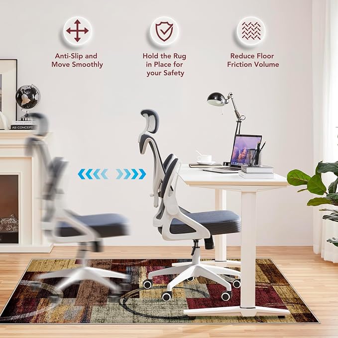 Office Chair Mat for Hardwood Floor&Tile Floor, Under Desk Rug for Rolling - Image 5