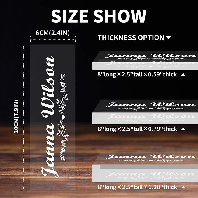 Personalized Desk Name Plate, Custom Acrylic Glass Name Plates - Image 4