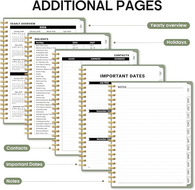 Planner 2026-2027, 8.5" x 11" Weekly and Monthly Academic Year Planner Calendar - Image 5