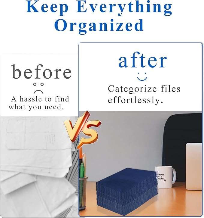 Zzrywuty File folders with Pockets, 50 Pack Paper Folders with Card Slot - Image 4