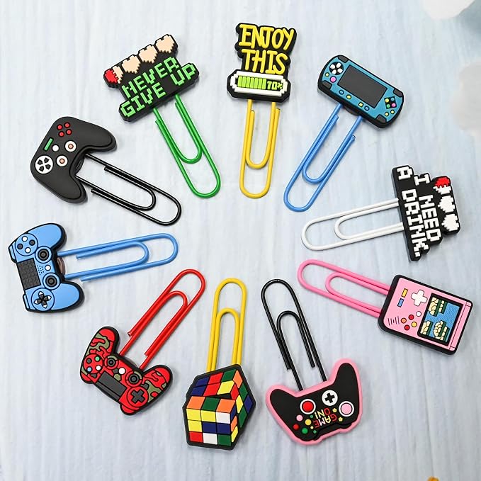 30 PCS Game Paper Clips Metal Paperclip Large Size Paper Clip Cute Bookmark - Image 5