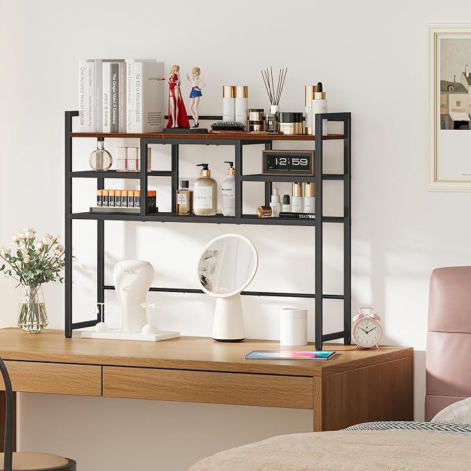 Snughome Desk Shelf, 38.6" Desktop Bookshelf, Desk Hutch Dorm, Countertop - Image 5