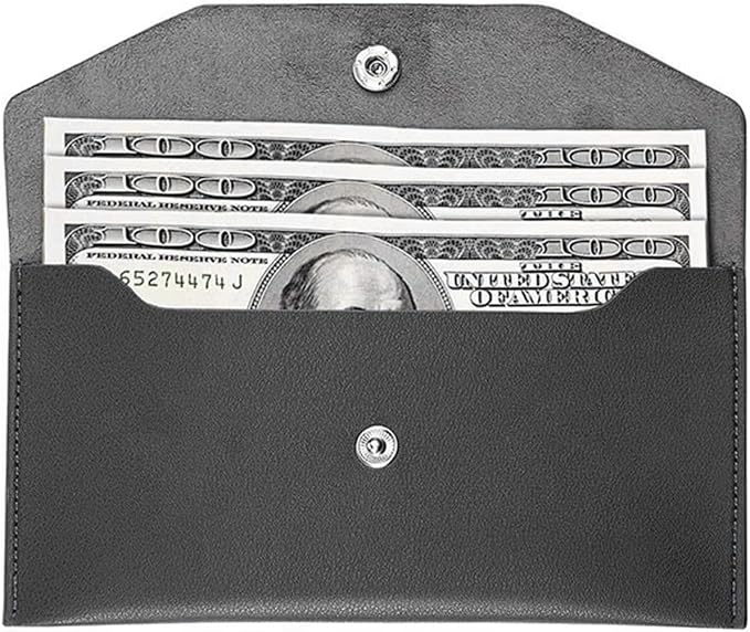 Quacc Cash Wallet, PU Leather Cash Envelope, Reusable Waterproof Budget Envelope by Quacc