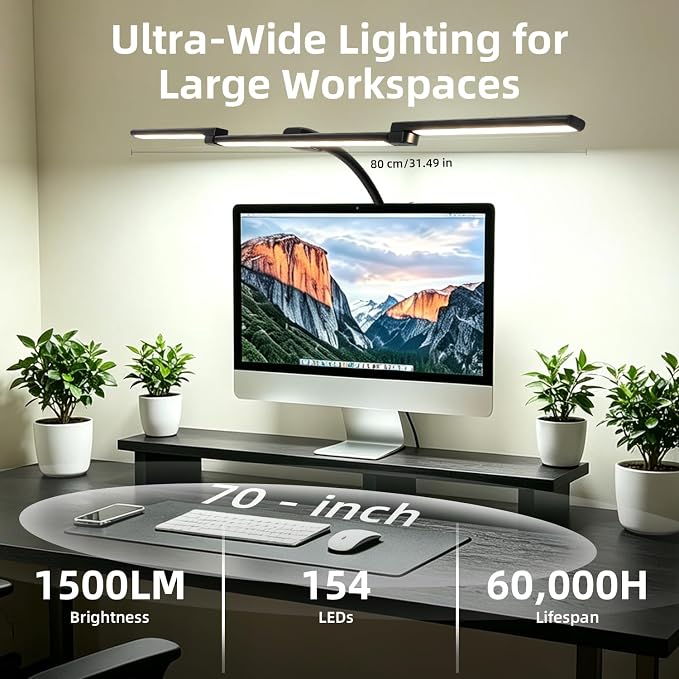 LED Desk Lamp with Clamp for Home Office, Triple Head Architect Desk Lamp for - Image 2