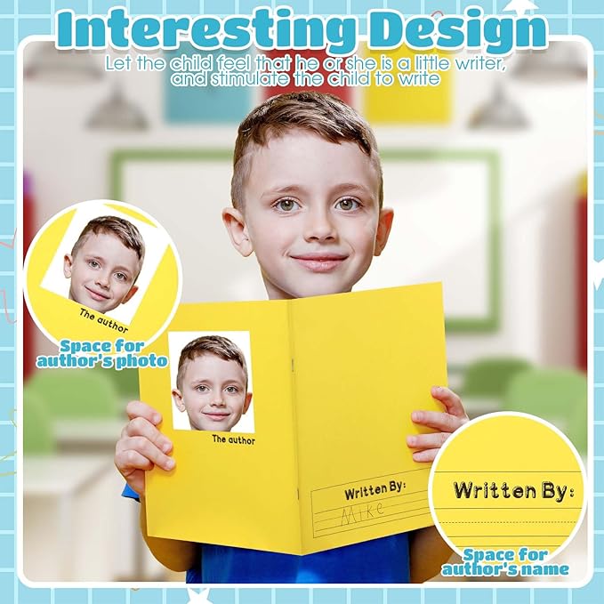 Henoyso 12 Pcs 120 Pages Primary Composition Notebooks K-2 9 3/4 x 7 1/2 Inch Journals Primary Journals Blank Books for Kids to Write Stories Kindergarten (Classic Color)-DeskLoop Office