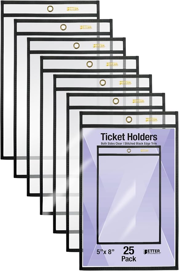 Better Office Products Shop Ticket Holders, 5 x 8 Inches, Both Sides Clear by BetterOfficeProducts