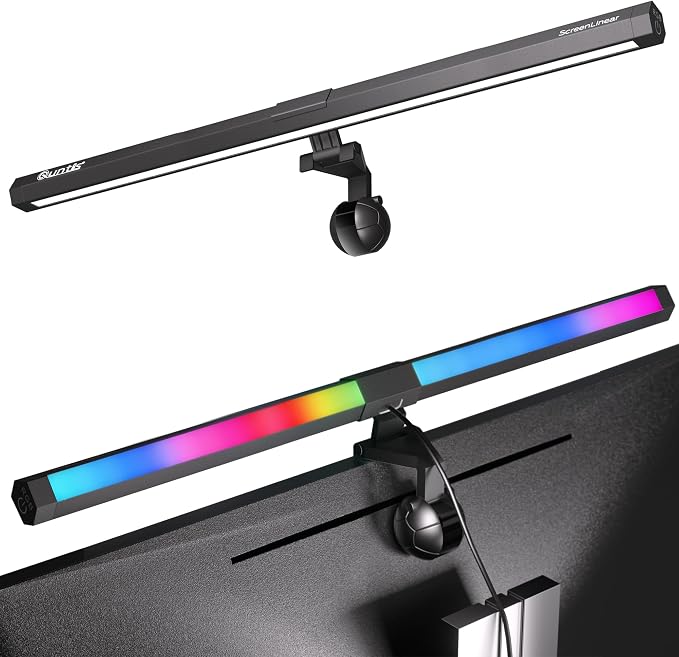 Quntis Monitor Light RGB PRO Backlight, Eye-Care Dual Light Computer Light Bar by Quntis