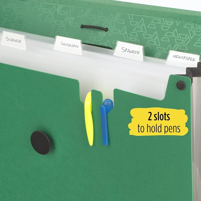 Five Star 6 Pocket Expanding File Organizer, Plastic Expandable File Folders - Image 5