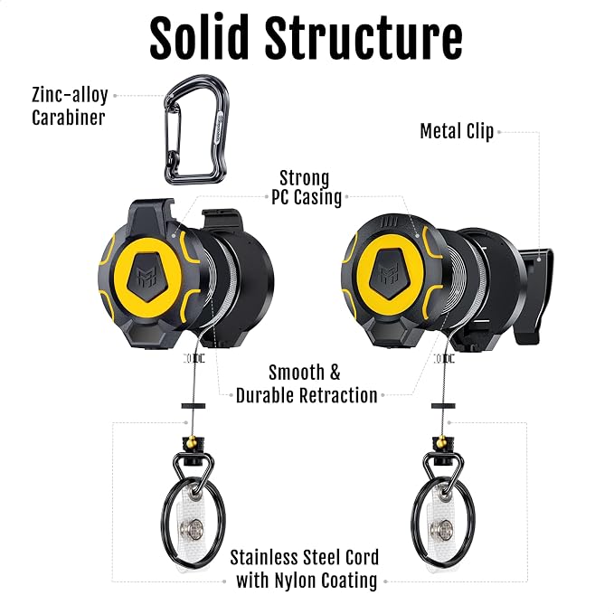 MNGARISTA Retractable Keychain Badge Reel Retractor Holder, 2 Pack - Image 4