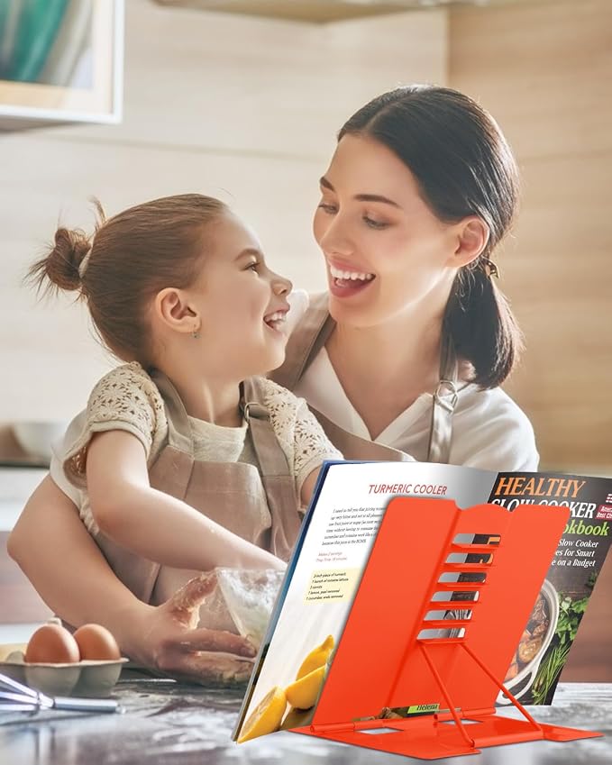 MSDADA Desk Book Stand Metal Reading Rest Book Holder Adjustable Cookbook - Image 7
