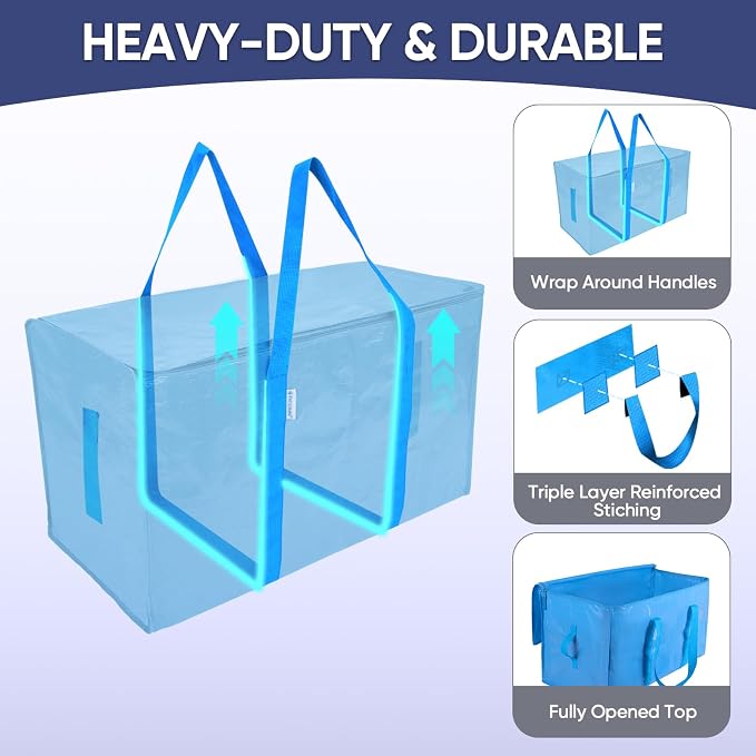 TICONN 8 Pack Extra Large Moving Bags Heavy Duty - Image 3