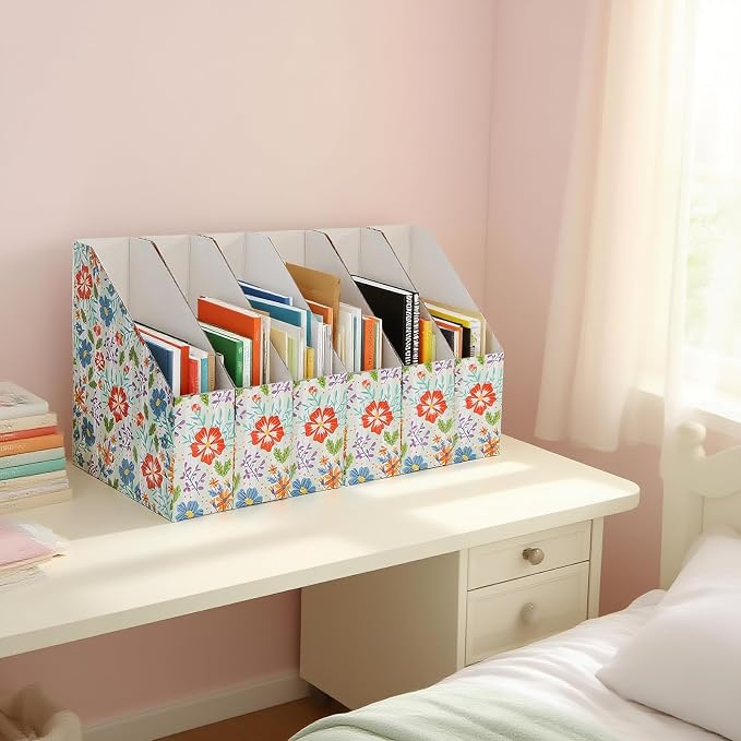 WRINGKIT 20 Pack Cardboard Magazine File Holder, Foldable Magazine Organizer Box - Image 8