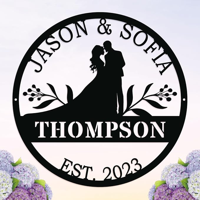 Wedding Couple Sign Metal, Personalized - Image 6