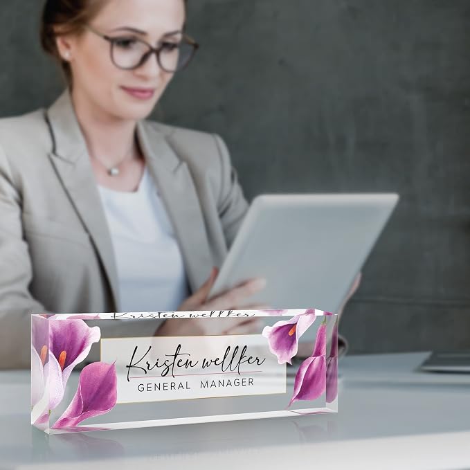 Desk Name Plate Personalized, Premium Clear Acrylic Desk Name Plate, - Image 3