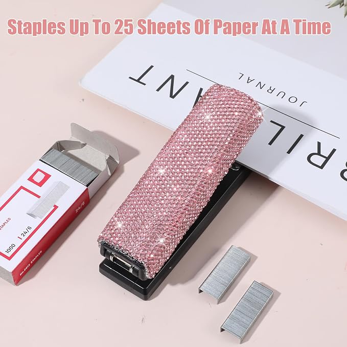 2 Pack Bling Crystal Stapler Sparkly Diamond Stapler - Image 6