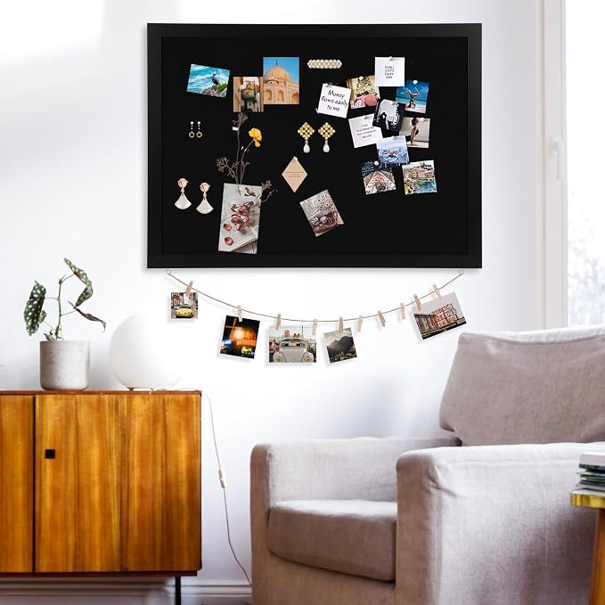 DOLLAR BOSS Large Black Cork Board Double-Sided Bulletin Board - Image 7