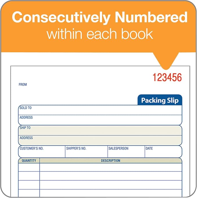 Adams Packing Slip Book, Carbonless, 5-9/16 x 7-5/16 Inches, 50 Sets per Pad - Image 5