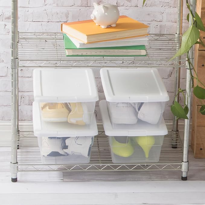 Sterilite 36-Pack 6 Quart Storage Box, Stackable Clear Plastic Bins - Image 8