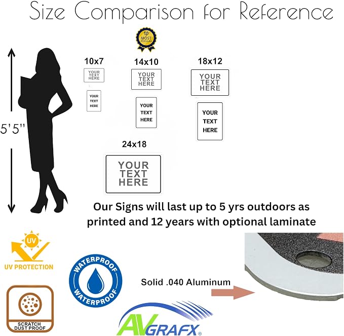 AV Grafx Custom Metal Signs, Professional, Customizable, UV Resistant, Made in - Image 3