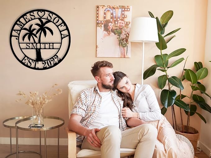 Personalized Metal Palm Tree Sign, Custom Signs Outdoor Palm Tree, Personalized - Image 2