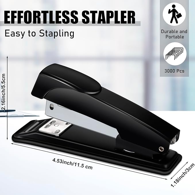 Thenshop 6 Pcs Desk Staplers Tape Dispensers Sets Black Staplers - Image 2