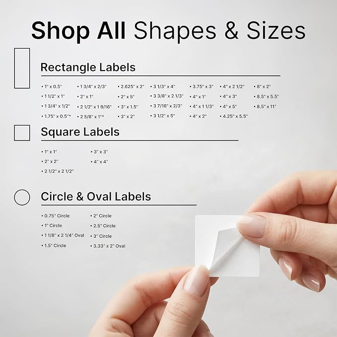 1" X 1" Matte White Printable Labels Custom Stickers, Logo and Barcode Stickers - Image 7