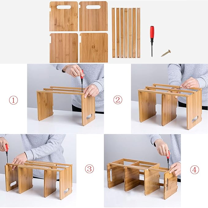 Fox Claw Desktop Bookshelf Expandable Desktop Organizer Counter Bookcase Desk - Image 5