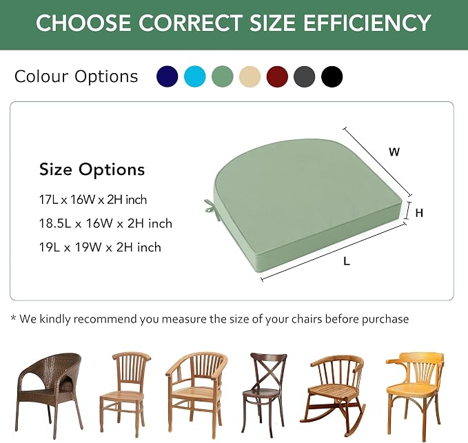 Outdoor Chair Cushions Set of 4: Waterproof & Fade Resistant Patio Furniture - Image 6