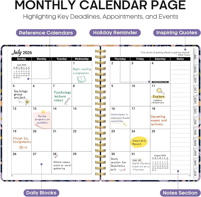 Planner 2026-2027, Academic Year Monthly and Weekly Calendar Planner, Jul 2026 - Image 2