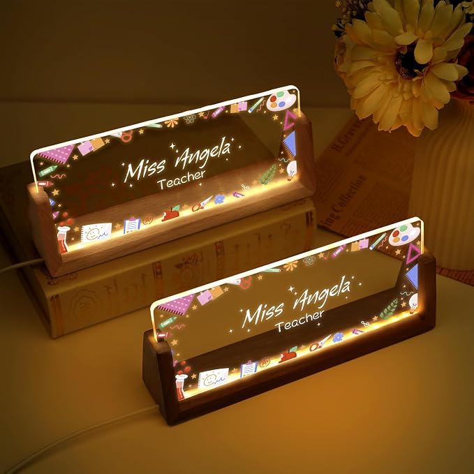 Custom Name Plate for Desk, Personalized Light Up Acrylic Desk Name Plate - Image 5