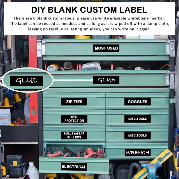 Magnetic Tool Box Organization Labels, Tool Chest Organizer Labels - Image 5