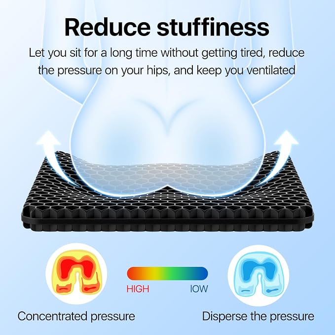 OMCOZY Gel Seat Cushion, Cooling Honeycomb Design - Image 2