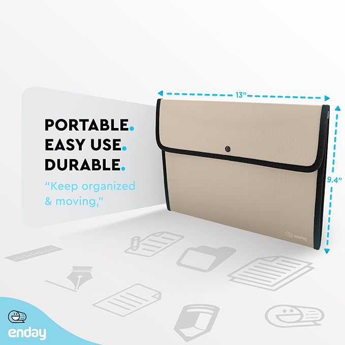 Square Flap Document Holder Grey, Expanding File Folder, A4 Letter Size - Image 5
