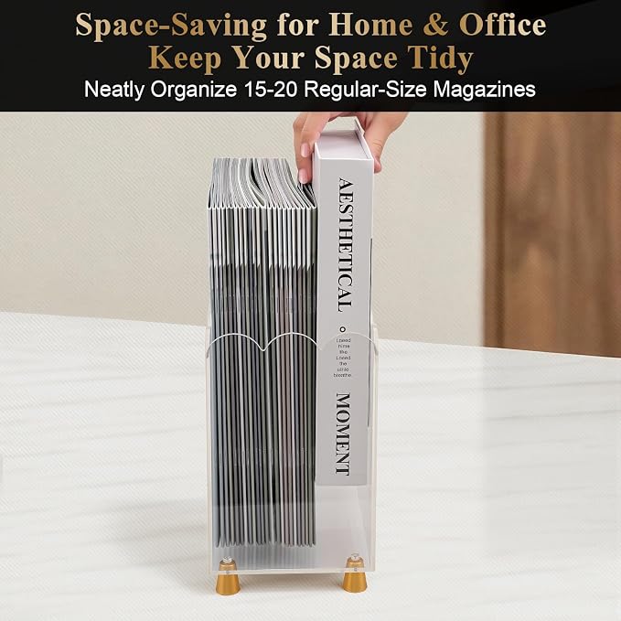 Acrylic Magazine Holder, Magazine Rack Floor, Crystal Clear Stylish Organizer - Image 5