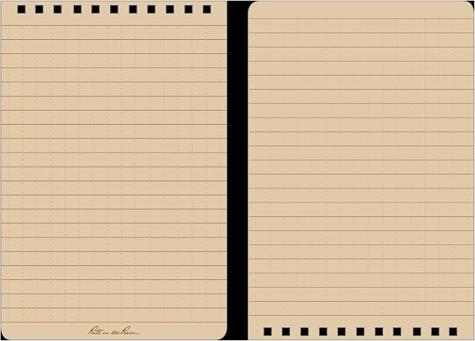 Rite in the Rain Weatherproof Top-Spiral Notebook, Tan Cover, Universal Pattern - Image 4