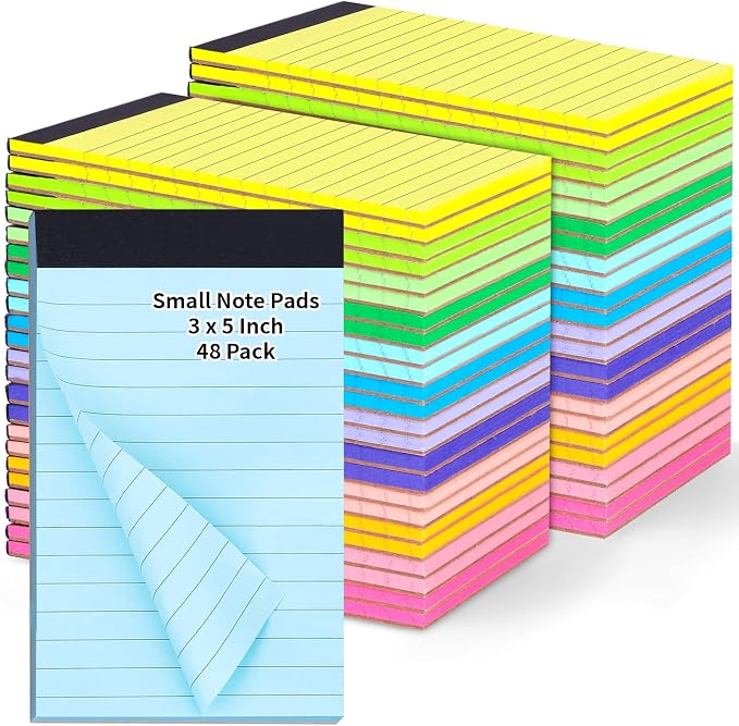 Oleitodh 48 Pack 3x5 Note Pads, 12 Colors Mini Memo Pad, 80GSM Lined Small - Image 7