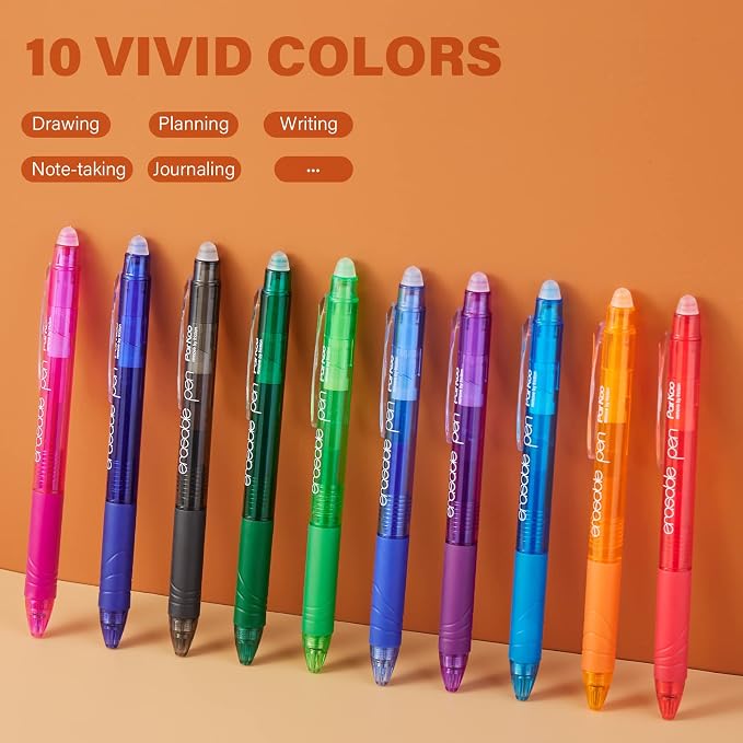 ParKoo Retractable Erasable Gel Pens Clicker, Fine Point 0.7mm - Image 5