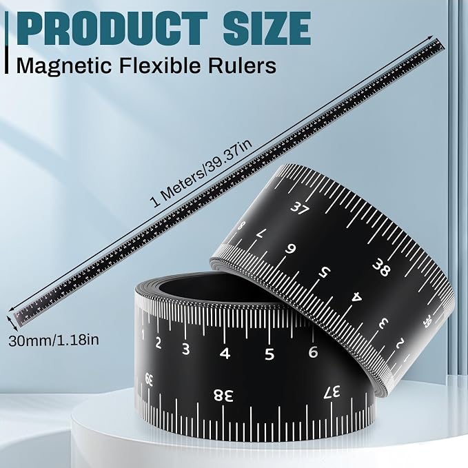 Relaxweex 2 Pcs 39.37 Inch Magnetic Ruler Flexible Tape Magnetic Tape Measure - Image 2