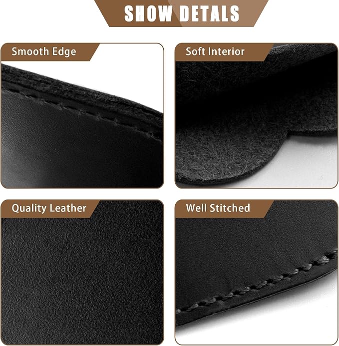 Jack&Chris Genuine Leather Heart Bookmark, Handmade Stitched Corner Page - Image 3