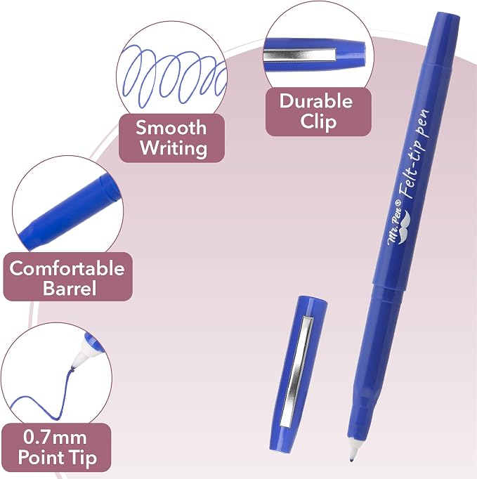 Mr. Pen- Felt Tip Pens, 30 Pack, 0.7 mm, Fast Dry | No Smear, Planner Markers - Image 3
