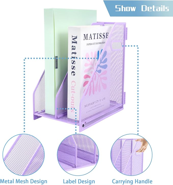 Desk Organizers, Metal Magazine File Holder - Image 3