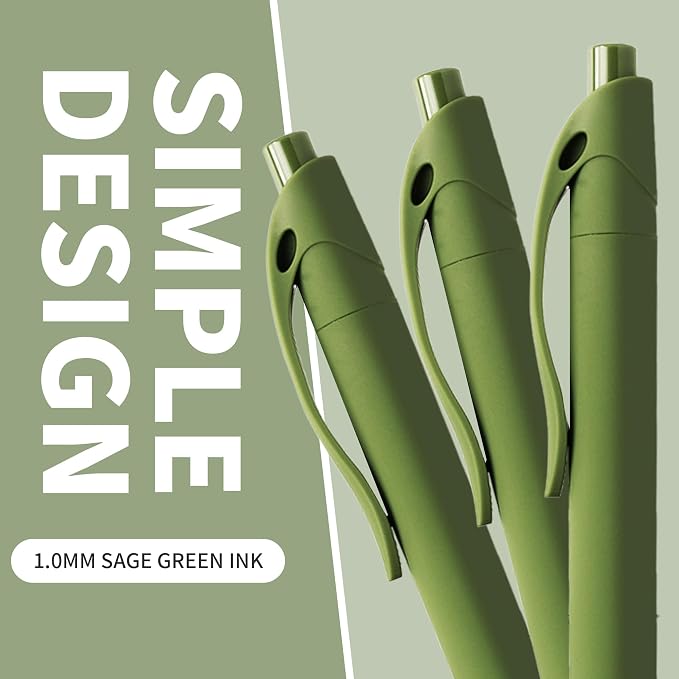 deegtran Pens Bulk, 50 Pack No Bleed Sage Green Click Pen, Wholesale - Image 3