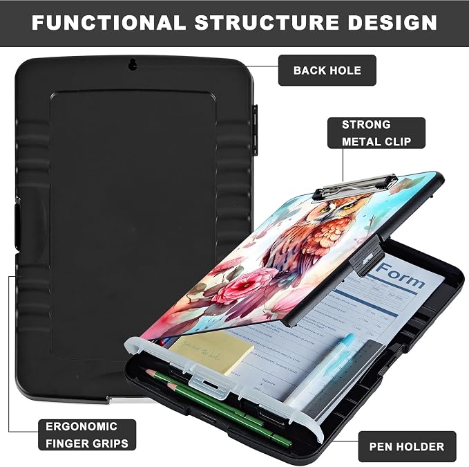Clipboard with Storage, Storage Clipboard with Pen Holder, Heavy Duty Plastic - Image 5