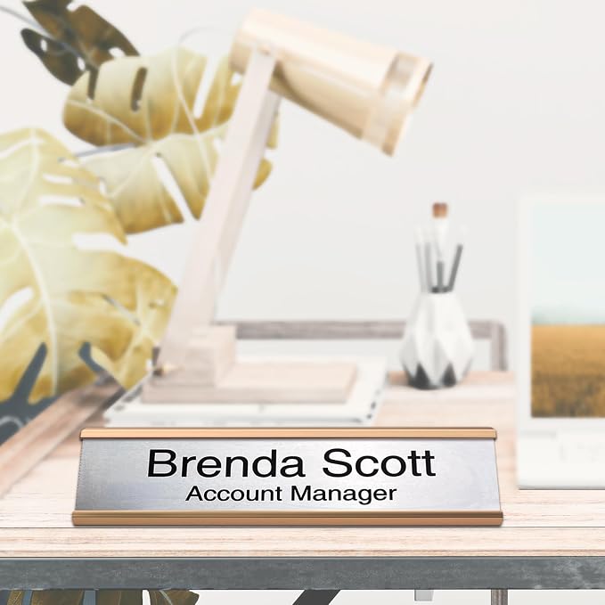 10 Pack 2" x 10" Aluminum Desk Name Plate Holder, Office Name Plate Holder - Image 4