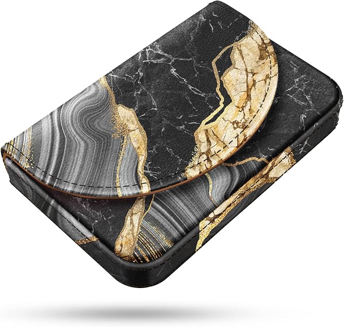 Business Card Holder，PU Leather Business Card Case Color Printing Pattern Card by xiviers