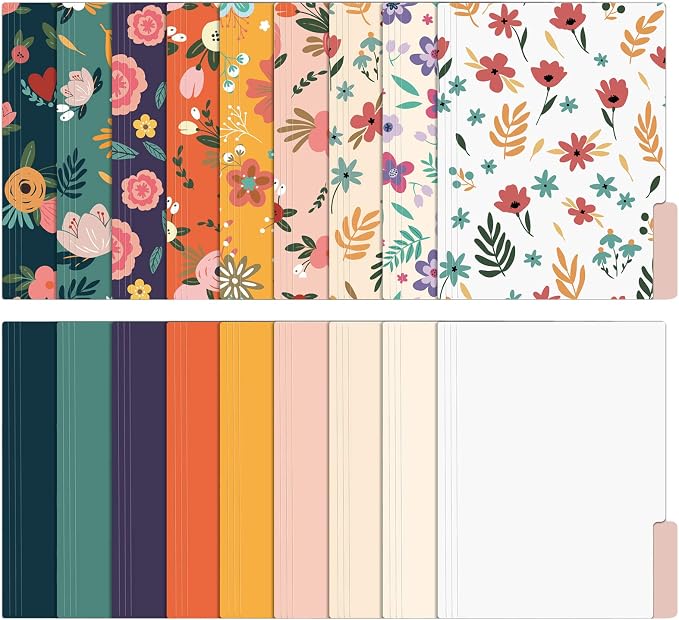 EOOUT 18 Pack Decorative File Folders Floral Folders Cute File Folder, Letter by EOOUT