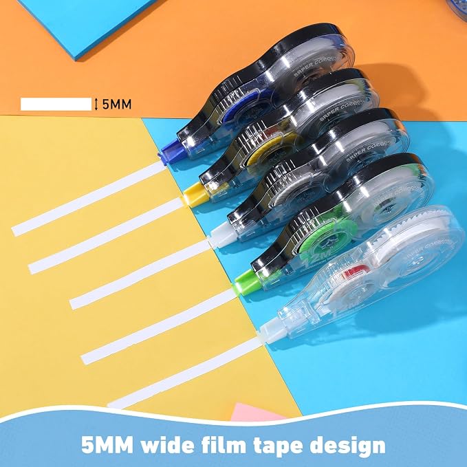 AmazingSpark 100 Pcs White Correction Tape Bulk, 39.4 Ft, Tear-resistant Easy - Image 4