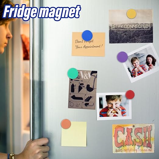 40 Pack Small Fridge Magnets,20MM Colorful Round Magnets for Whiteboard, 8 Colors Refrigerator Magnet,Small Cute Magnet for Decorative Locker Kitchen Office-DeskLoop Office