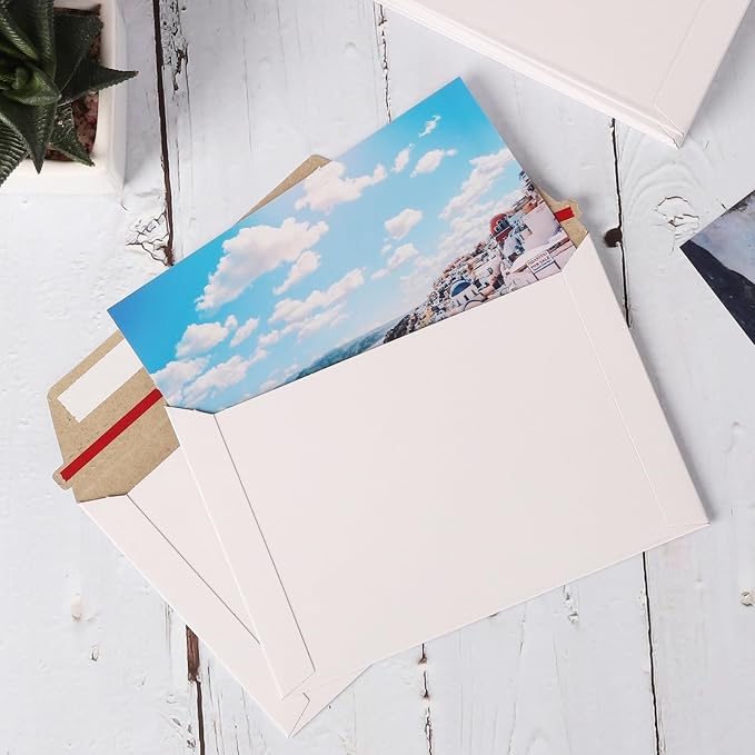 zmybcpack 100 Pack 6.5x4.5 inch Rigid Mailer Self Seal Photo Document Mailers - Image 5