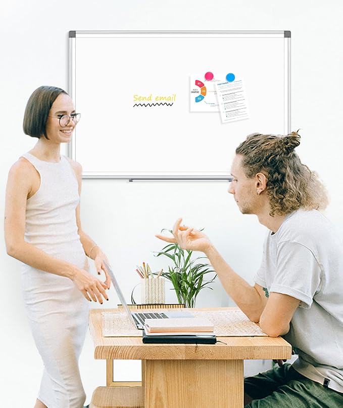 Double-Sided Magnetic Aluminum Frame Whiteboard, Hanging Mounting White Board - Image 8